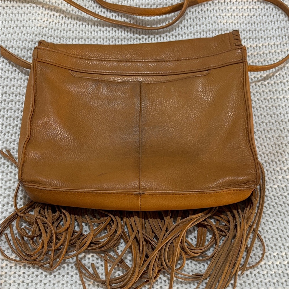 HOBO Brown Leather Fringe Crossbody Bag - Picture 3 of 13